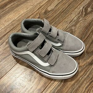 Boys Vans Velcro Size 3.5 suede grey